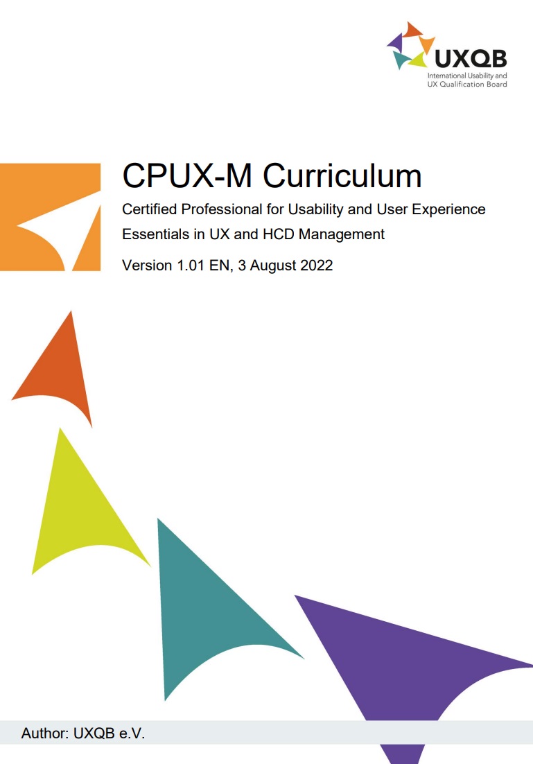 CPUX-M Curriculum published by UXQB